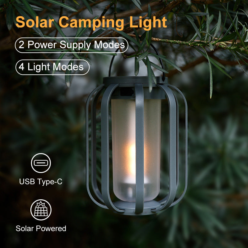 Solar Lantern Outdoor Light with 4 Modes - USB Recharge Backup, Powerbank Function, Collapsible & Lightweight for Camping ️