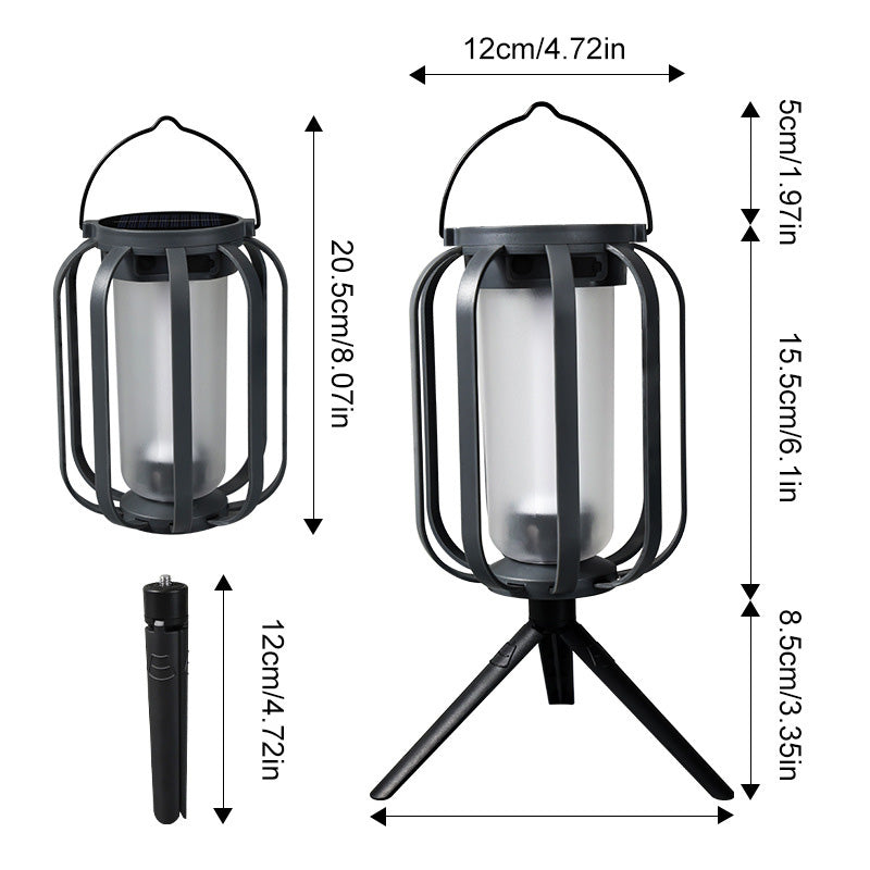 Solar Lantern Outdoor Light with 4 Modes - USB Recharge Backup, Powerbank Function, Collapsible & Lightweight for Camping ️