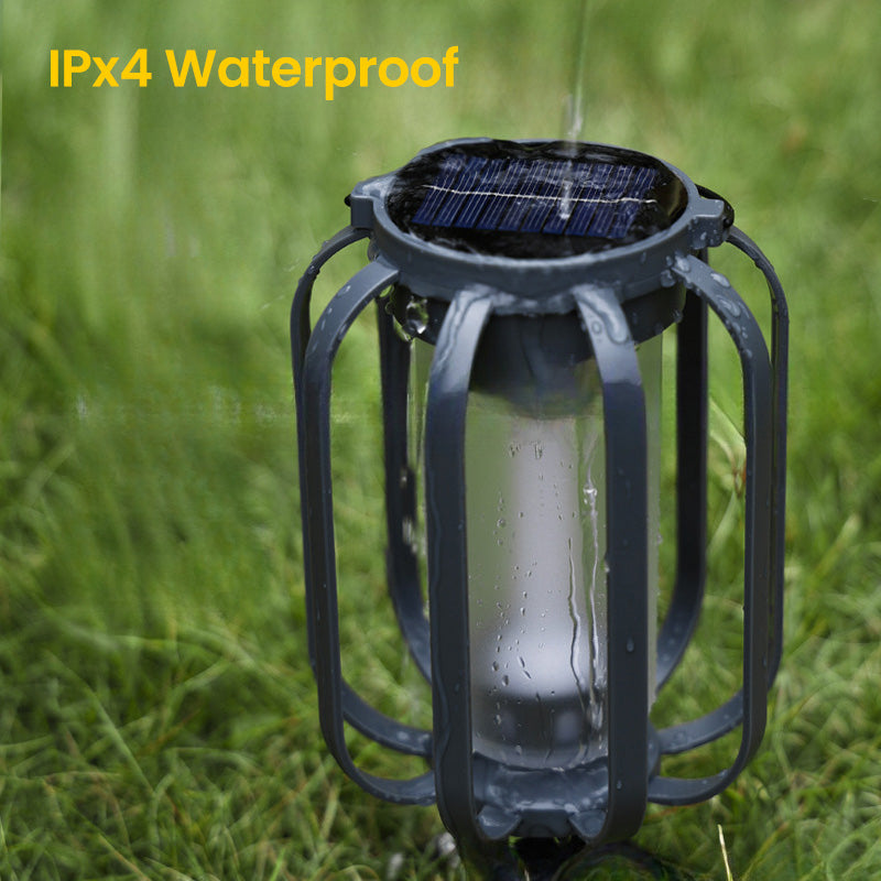 Solar Lantern Outdoor Light with 4 Modes - USB Recharge Backup, Powerbank Function, Collapsible & Lightweight for Camping ️