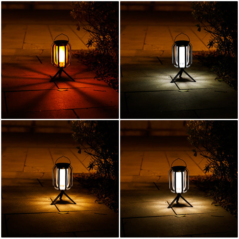 Solar Lantern Outdoor Light with 4 Modes - USB Recharge Backup, Powerbank Function, Collapsible & Lightweight for Camping ️