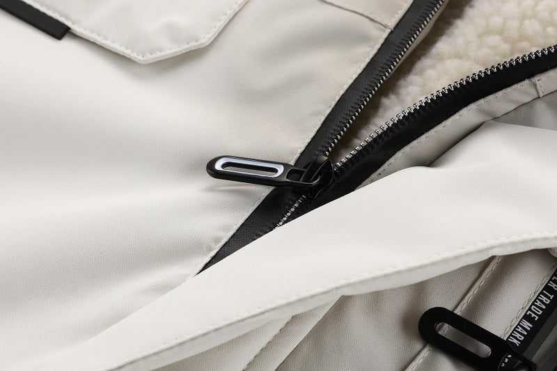 Men'S Winter Windbreaker Jacket with Warm Hood - Maroon Zip-Up Outdoor Coat, Stand Collar, Multiple Pockets, Casual Sporty Design for Cold Weather, Winter Jacket