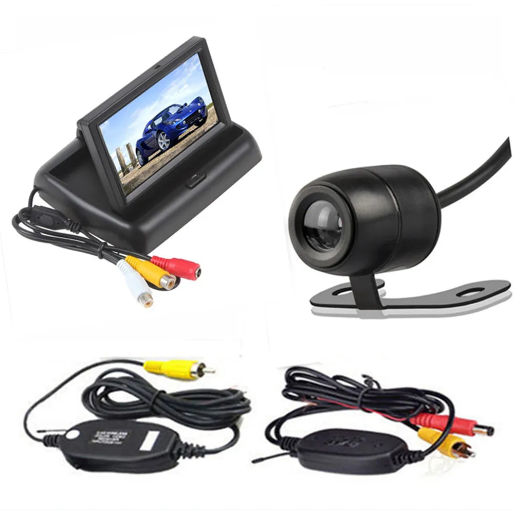 4.3 inch TFT LCD screen Car Monitor Rearview Reverse Parking Monitor with 2-channel Video Input,Camera optional