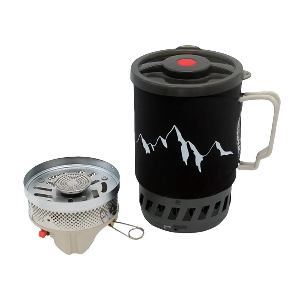 Camping Stove Outdoor Hiking Cooking System With Stove Heat Exchanger Pot Bowl Portable Gas Burner Hiking Stove Picnic Cookware