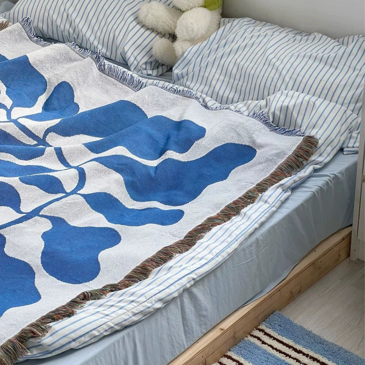 England Blue Blankets for Sofa Jacquard Cat Blanket Knitted Throw Sofa Blanket Bedspread Sofa Cover Tapestry Dropshipping