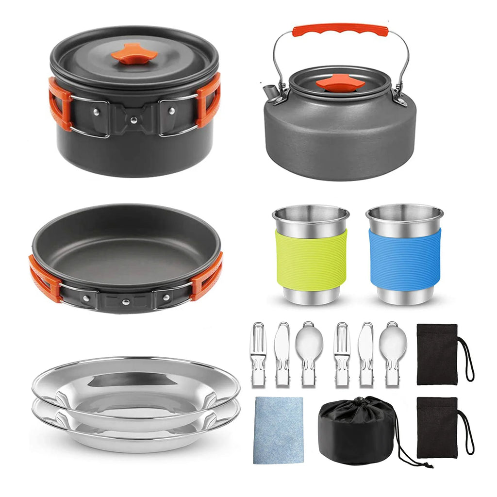 New Outdoor Cookware, Camping Pot and Teapot Set, Camping Pot and Kettle Set Camping Equipment Outdoor Accessories