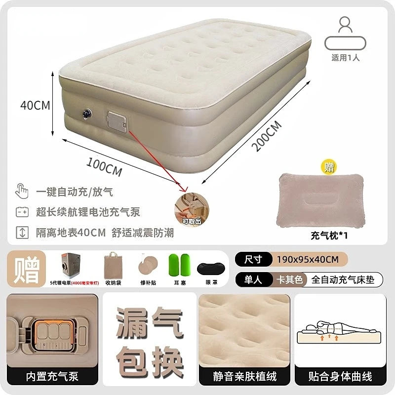 Camping Large Inflatable Bed Luxury Portable Lazy Ergonomic Inflatable Bed Comfortable Outdoor Divano Gonfiabile Furniture Room