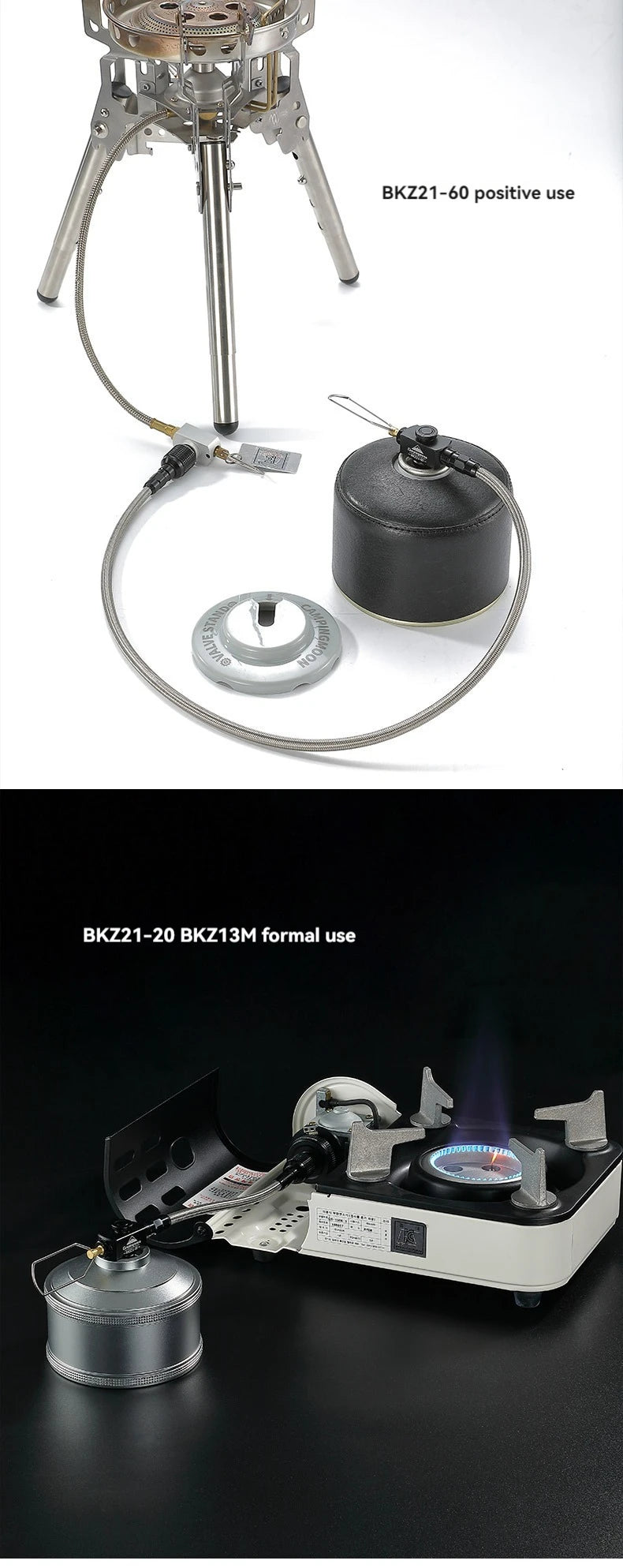 CAMPINGMOON Camping can be done with Inverted High-altitude Flat Gas Cylinders,Stoves,Extension Pipes with Valves, and Gas Pipes