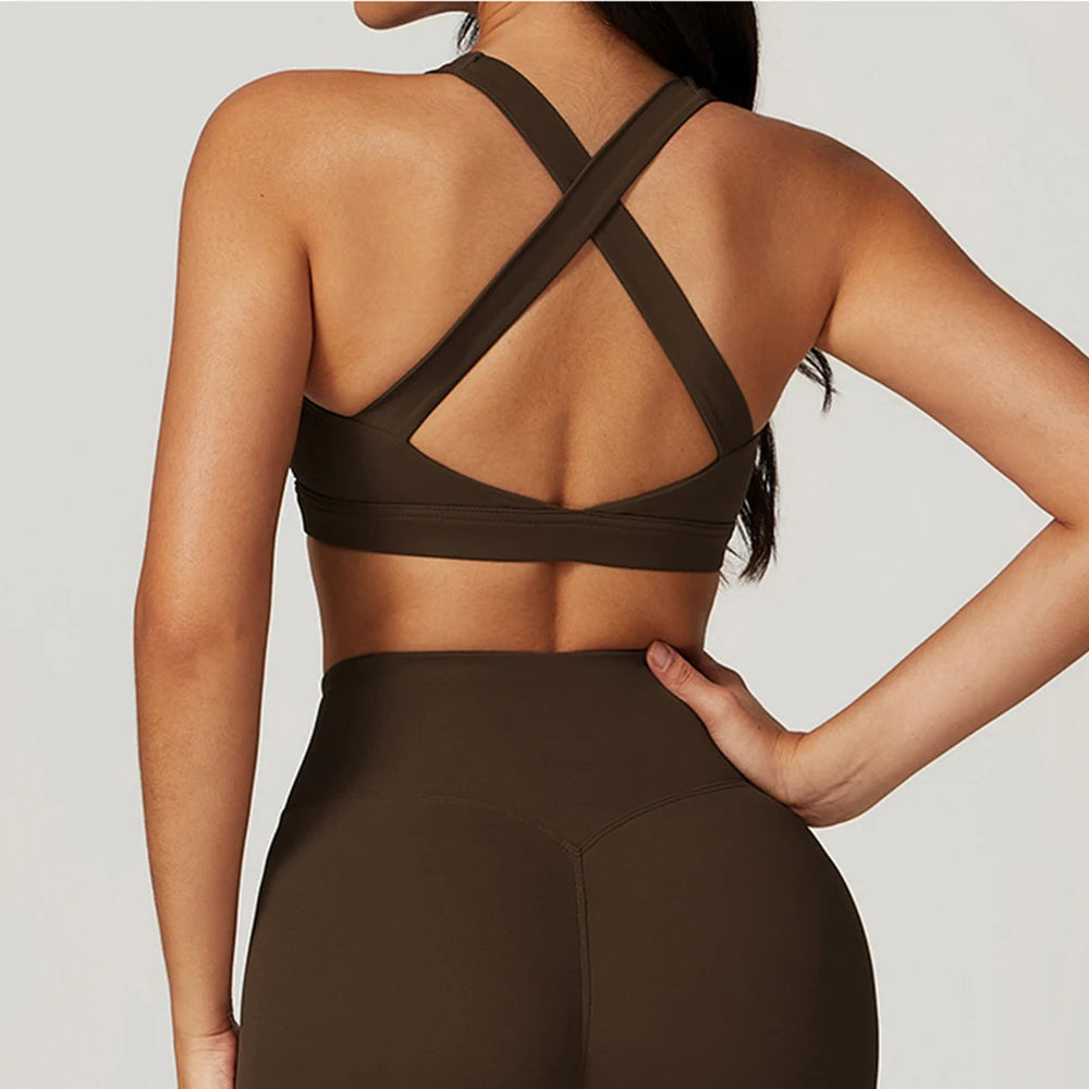 Womens Sports Tops Sexy Tank Top Shockproof high-strength Pilates Yoga Bra Outdoor Running Fitness Sports Underwear Gym Clothes