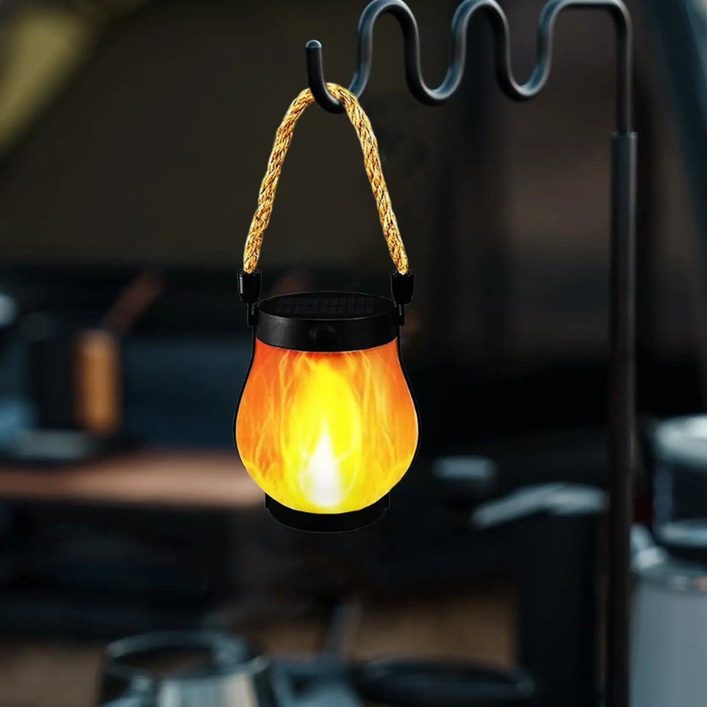 Dancing Flame Solar Lantern Lights Weatherproof Flickering Outdoor Lights for Yard, Garden, Pathway & Patio Decoration