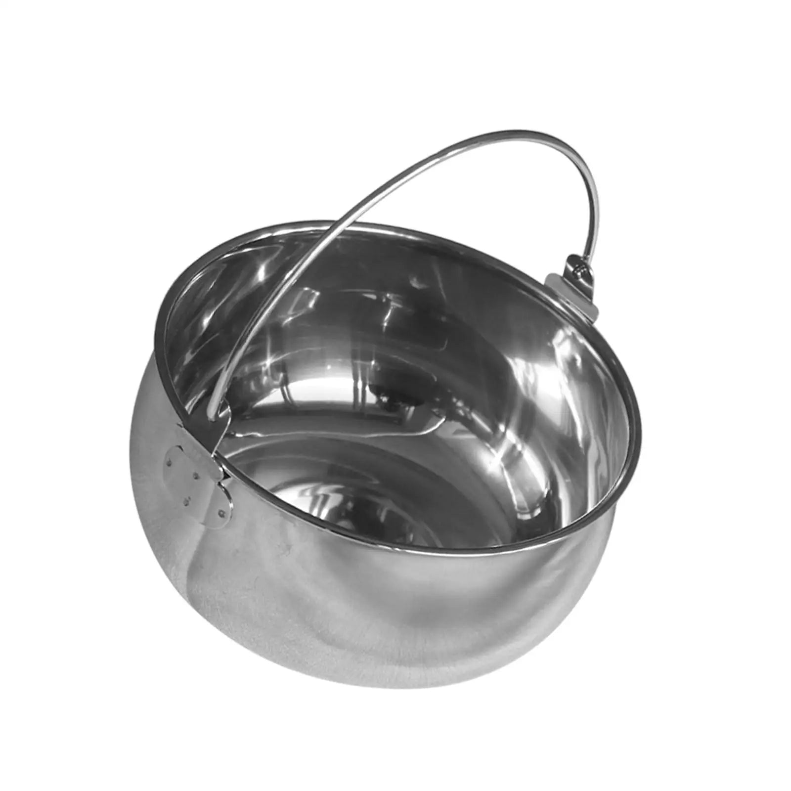 Camping Pot 1.5L Easy to Clean Stainless Steel Hanging Cooking Pot Stockpot for Beach Backpacking Fishing Travel Barbecue