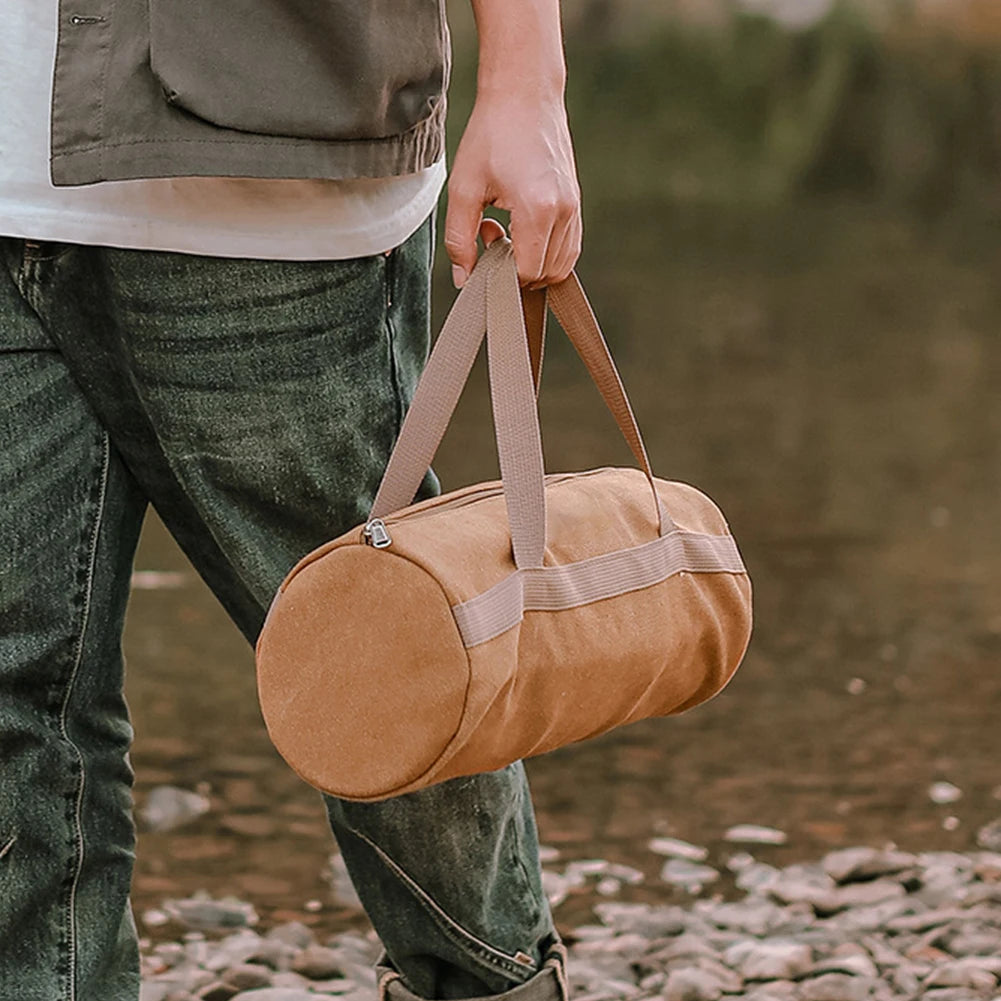 Camping Tools Storage Bag Large Capacity Cylinder Tent Stake Bag Lightweight Tent Peg Ground Nail Holder Bag for Outdoor Camping