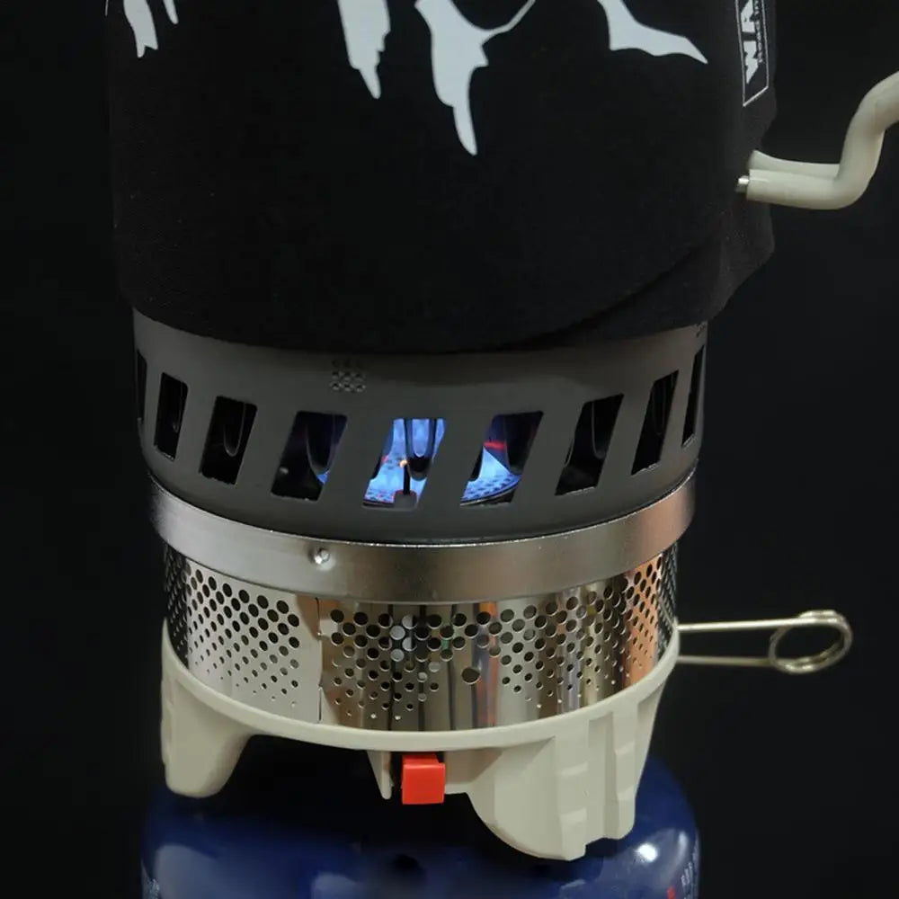 Camping Stove Outdoor Hiking Cooking System With Stove Heat Exchanger Pot Bowl Portable Gas Burner Hiking Stove Picnic Cookware