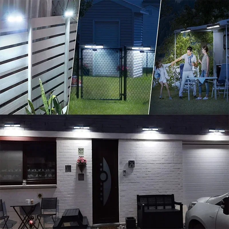 Powerful LED Solar Outdoor Led Courtyard Wall Lamp Rechargeable Human Body Induction Garden Terrace Garage Door Street Lighting