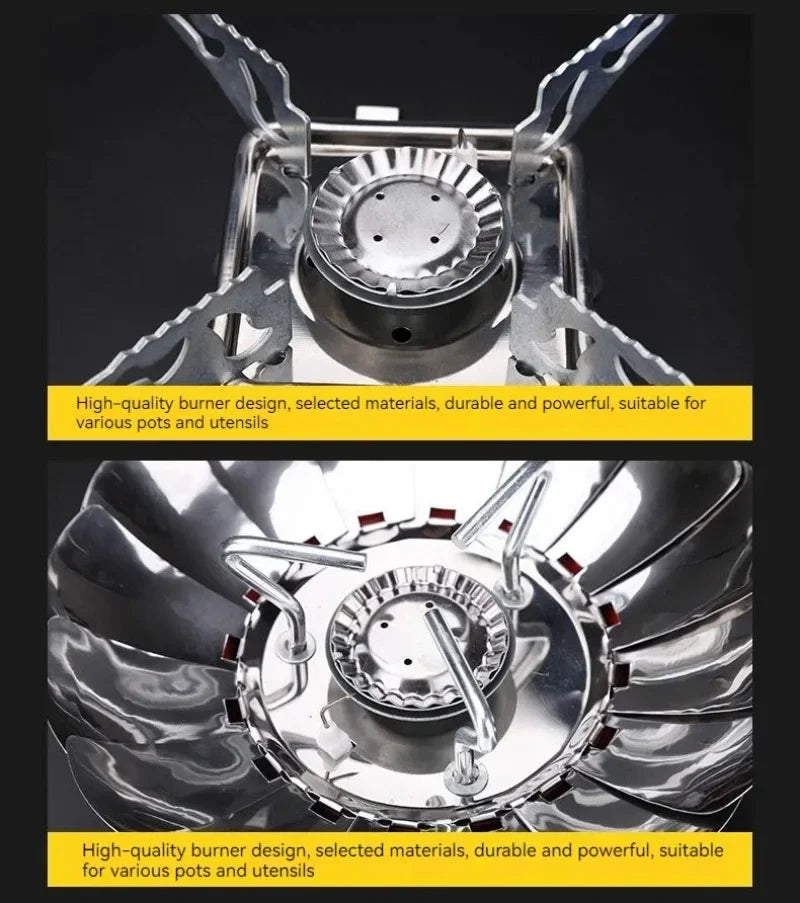 Ao ar livre mini quadrado portátil dobrável fogão a gás ultra-leve acampamento cassete fogão viagem caminhadas equipamentos