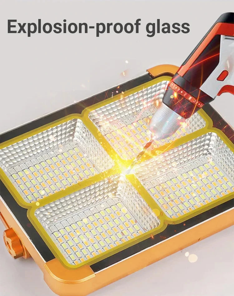 Portable Solar Lantern LED Tent Light Rechargeable Lantern Emergency Night Market Light Outdoor Camping Bulb Lamp