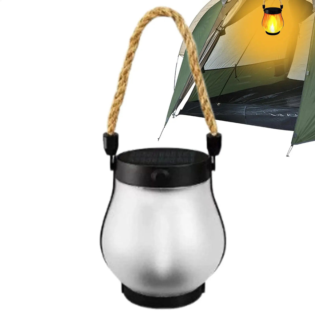 Dancing Flame Solar Lantern Lights Weatherproof Flickering Outdoor Lights for Yard, Garden, Pathway & Patio Decoration