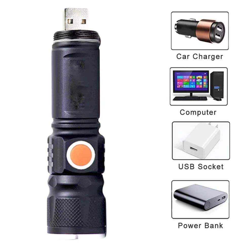 Rechargeable Light Lanterna Portable Rechargeable Led Lamp High Power Led Flashlight Fishing Camping Work Powerful Lamps Usb