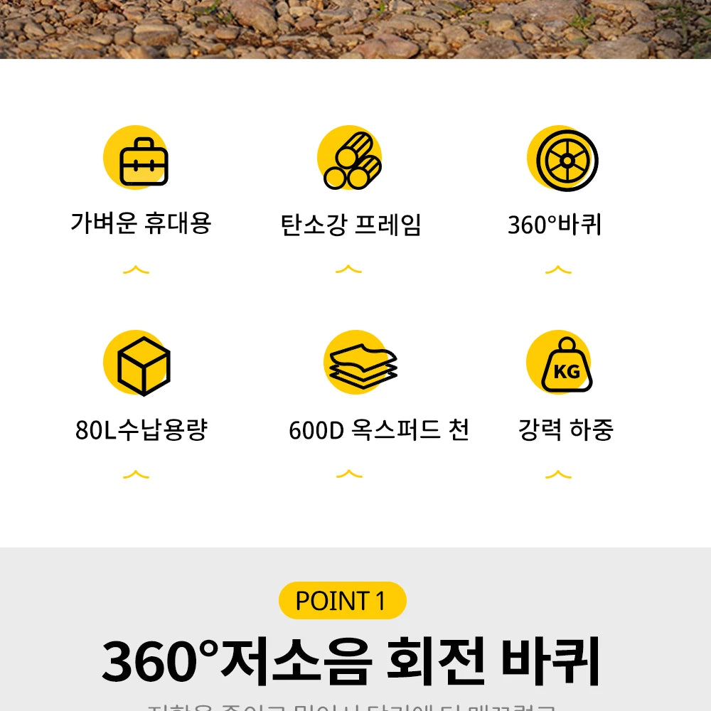 Camping Cart 360 °   Quiet, Omnidirectional Wheels, Foldable, Storage-Friendly, Portable, Suitable for Family Camping, High-Strength Carbon Steel, Shelf, New Model, Logo, Adjustable, Lever, Suitable for Various Scenes.