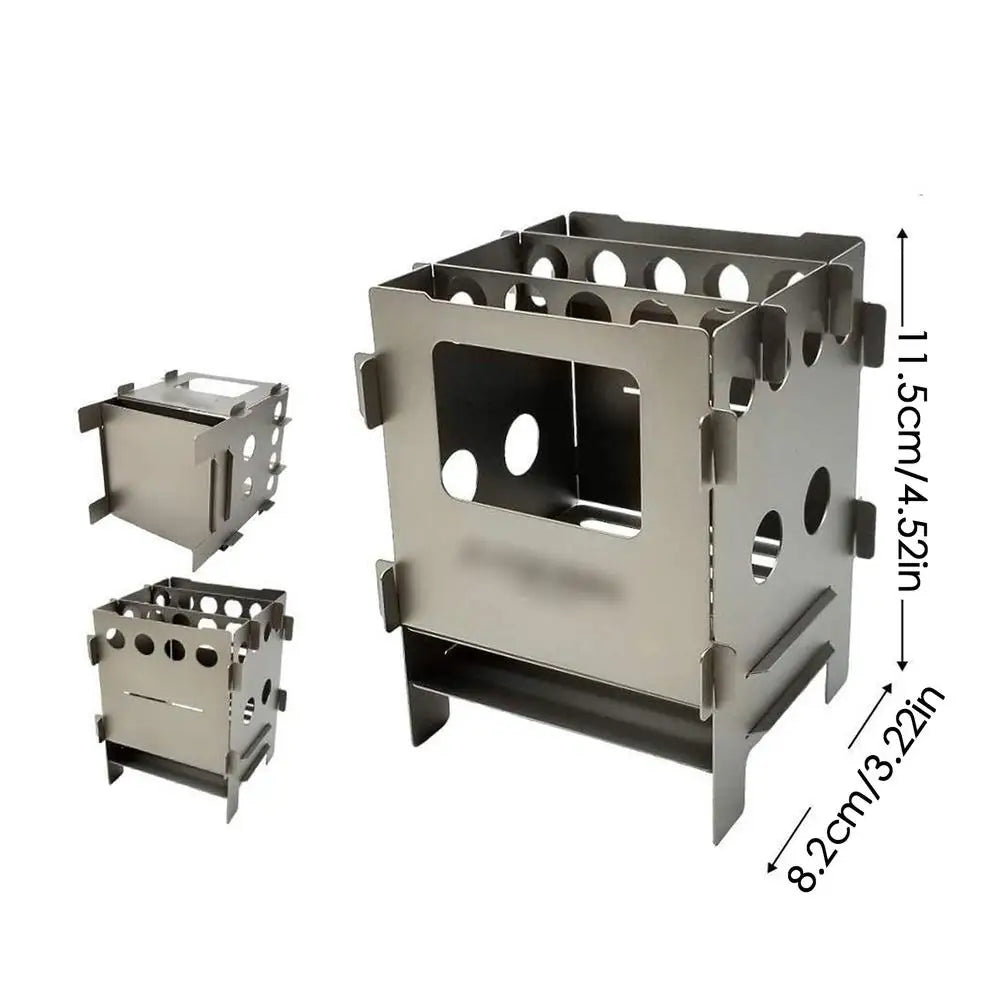 Camping Fire Pit Portable Campfire Grill And Stove Burner Compact Design Camping Stove Heat Resistant Outdoor Camping Grill Easy