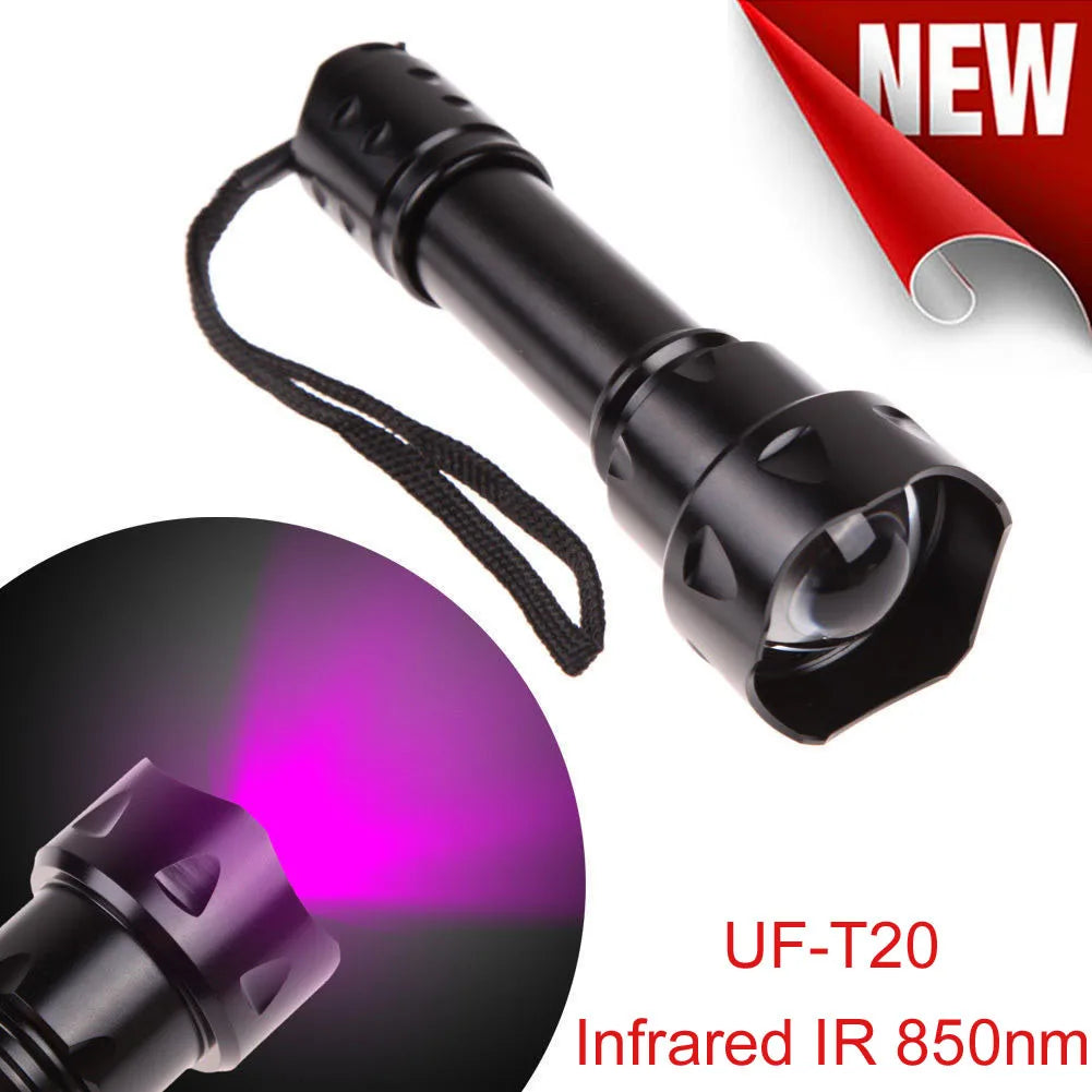 Outdoor Uf-t20 Infrared Ir 850nm Night Vision Zoom Led Flashlight Lamp Led Torch Flashlight Latarka Linterna Lanterna Handheld