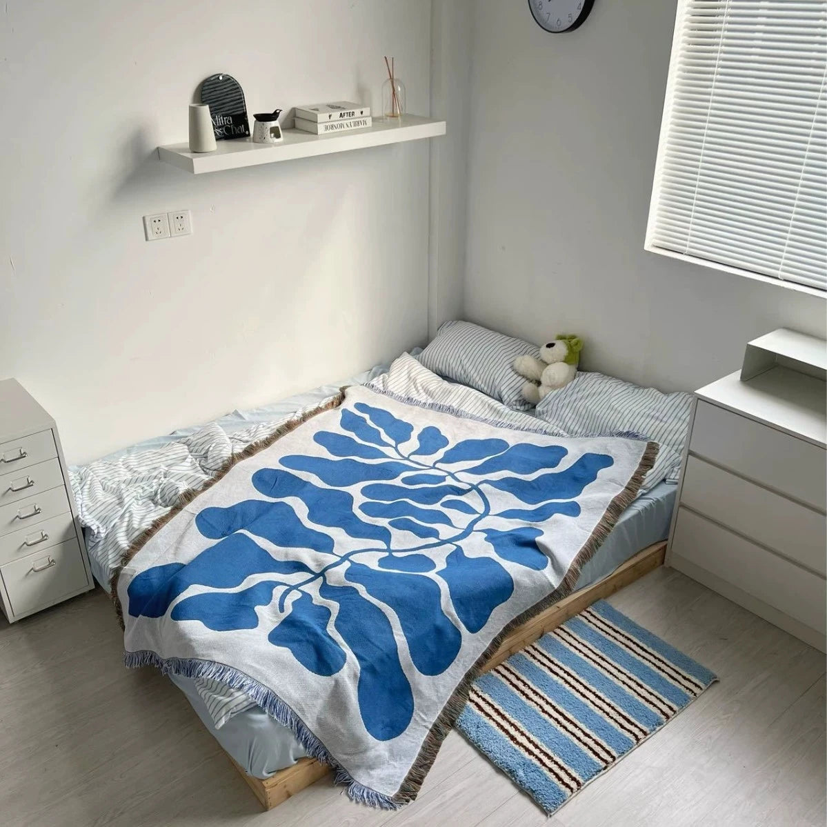 England Blue Blankets for Sofa Jacquard Cat Blanket Knitted Throw Sofa Blanket Bedspread Sofa Cover Tapestry Dropshipping