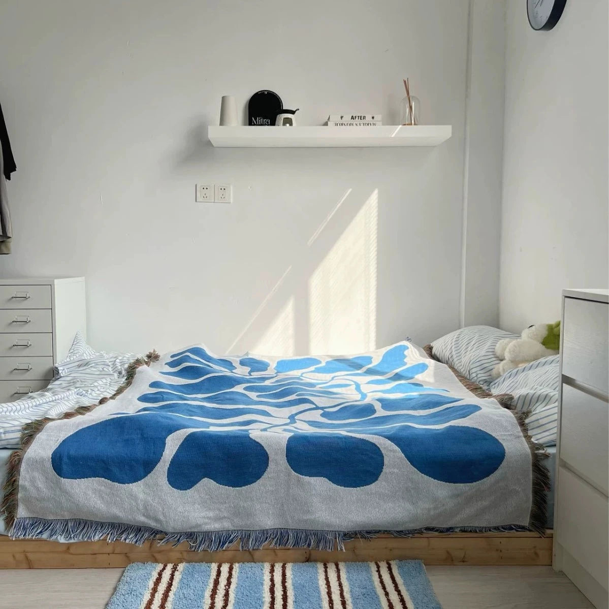 England Blue Blankets for Sofa Jacquard Cat Blanket Knitted Throw Sofa Blanket Bedspread Sofa Cover Tapestry Dropshipping