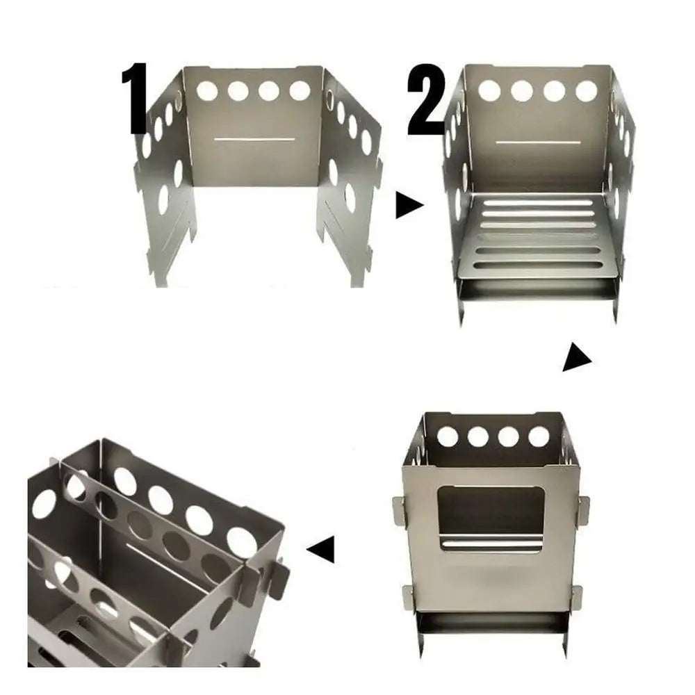 Camping Fire Pit Portable Campfire Grill And Stove Burner Compact Design Camping Stove Heat Resistant Outdoor Camping Grill Easy