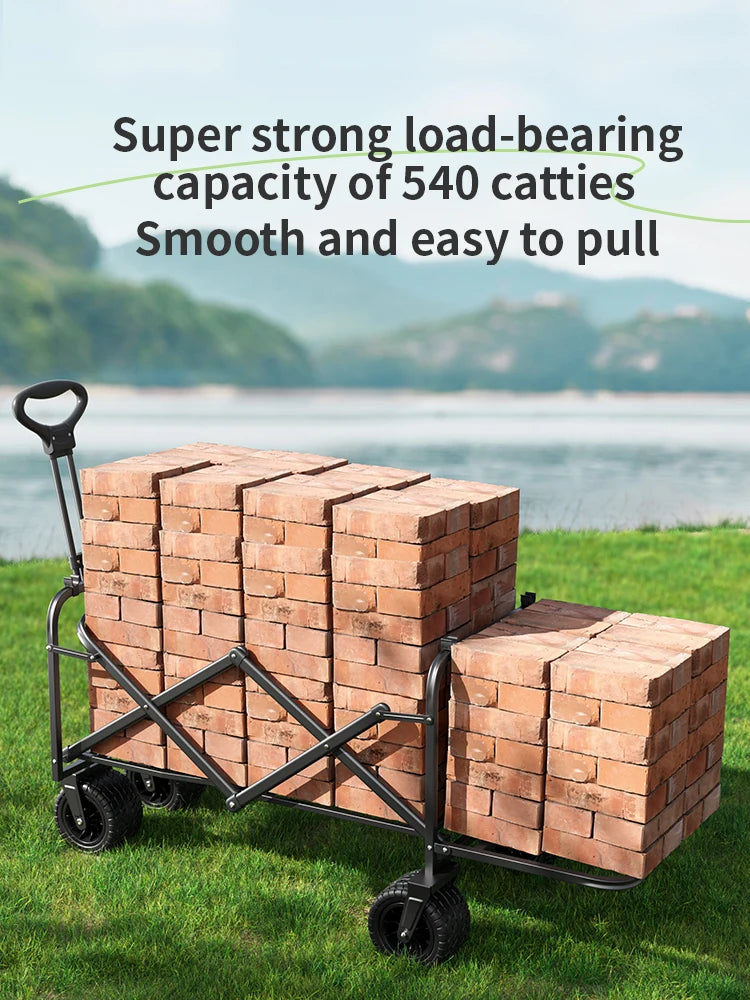 Extended camper, foldable rear-open camper, picnic cart, large-capacity grocery cart, shopping cart