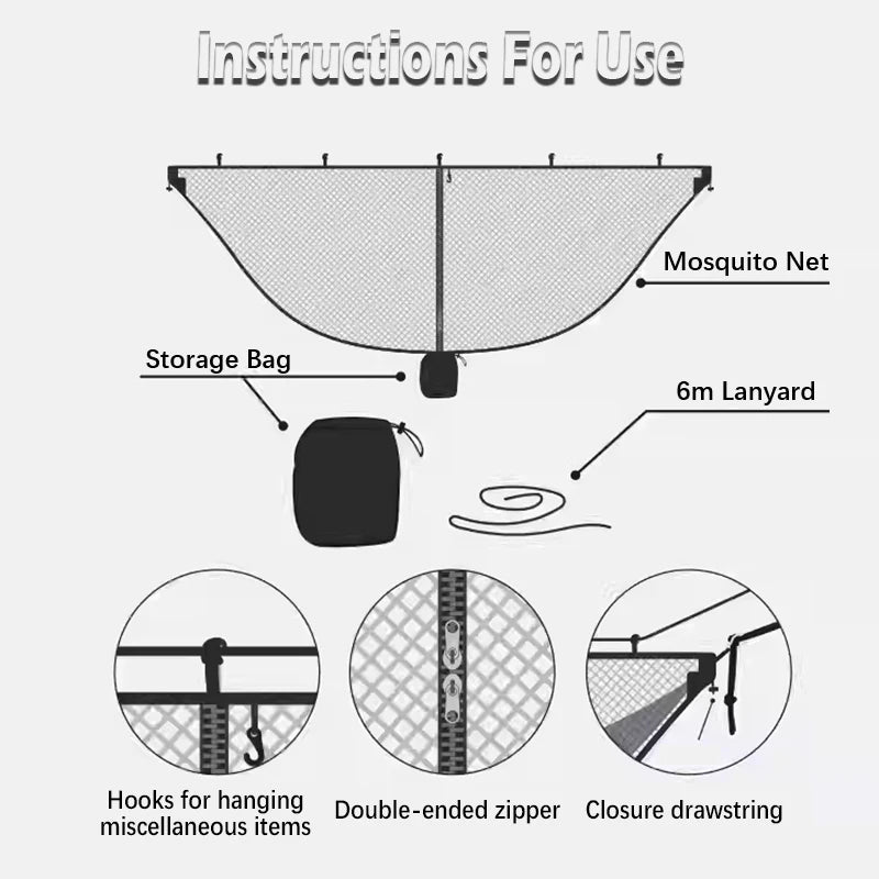 Camping Equipments Outdoor Garden Furniture And Terrace Anti  Window Hammock Mosquito Net Silky Tent For Double Bed Travel Nets