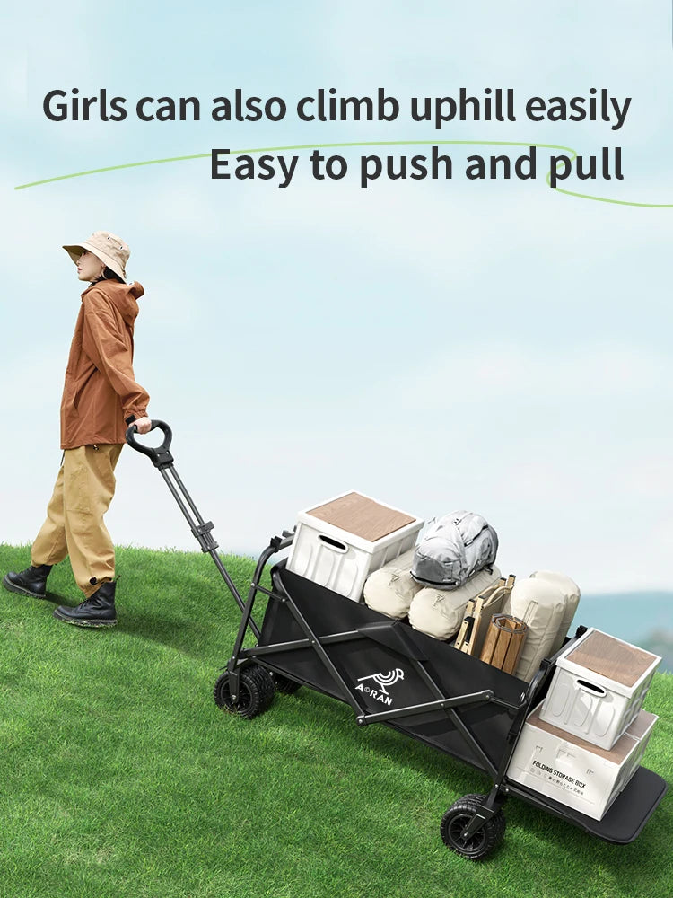 Extended camper, foldable rear-open camper, picnic cart, large-capacity grocery cart, shopping cart