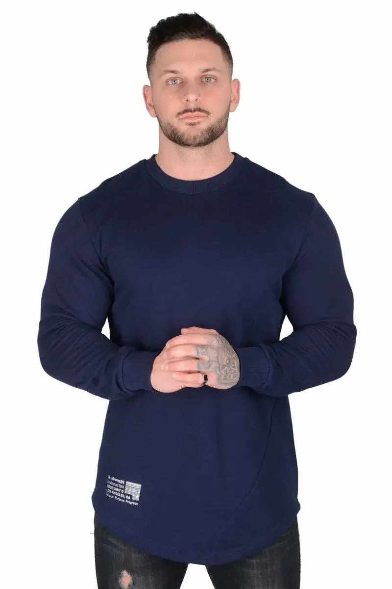 Tops Slim Fit Gym Tight T Shirts for Men Smooth Male Clothes Aesthetic Running Fashion Trends 2025 Casual Long Sleeve Bulk Emo A