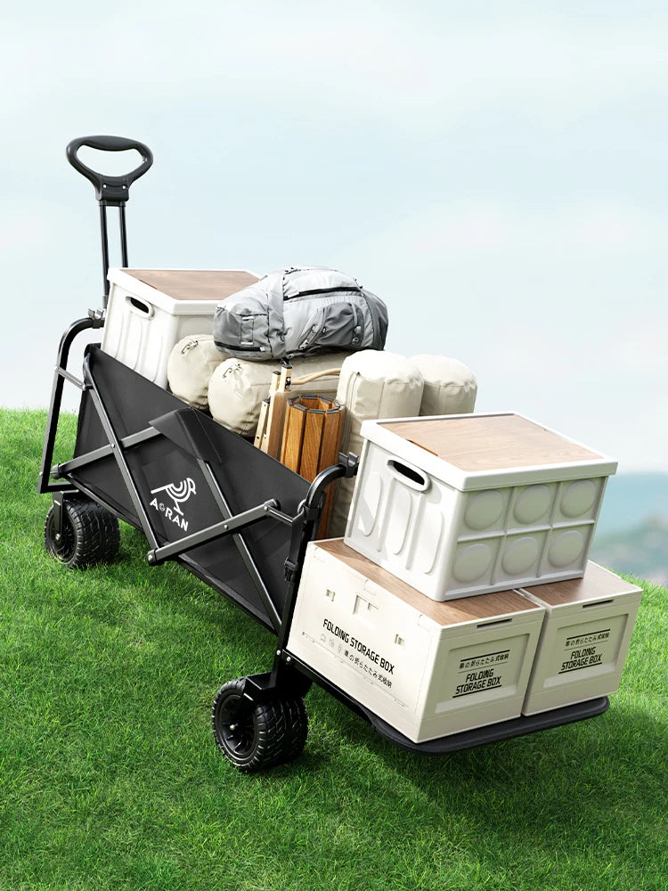 Extended camper, foldable rear-open camper, picnic cart, large-capacity grocery cart, shopping cart