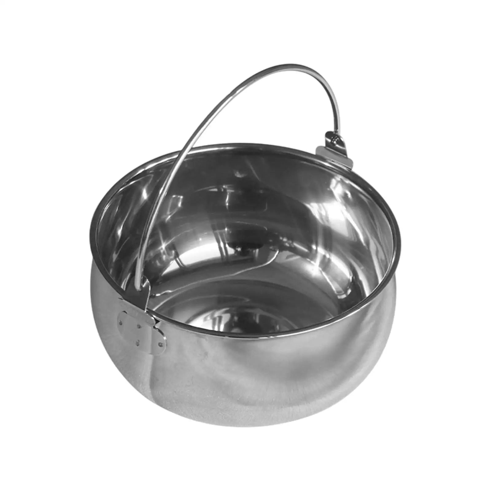 Camping Pot 1.5L Easy to Clean Stainless Steel Hanging Cooking Pot Stockpot for Beach Backpacking Fishing Travel Barbecue