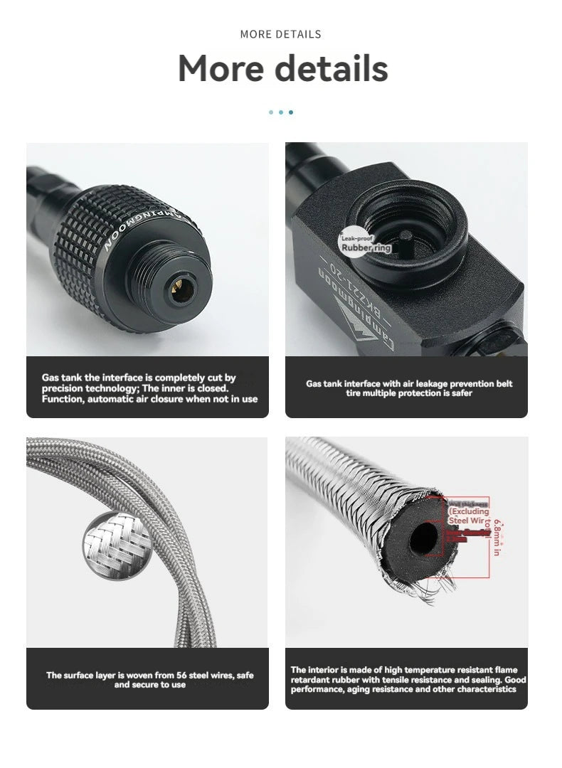 CAMPINGMOON Camping can be done with Inverted High-altitude Flat Gas Cylinders,Stoves,Extension Pipes with Valves, and Gas Pipes