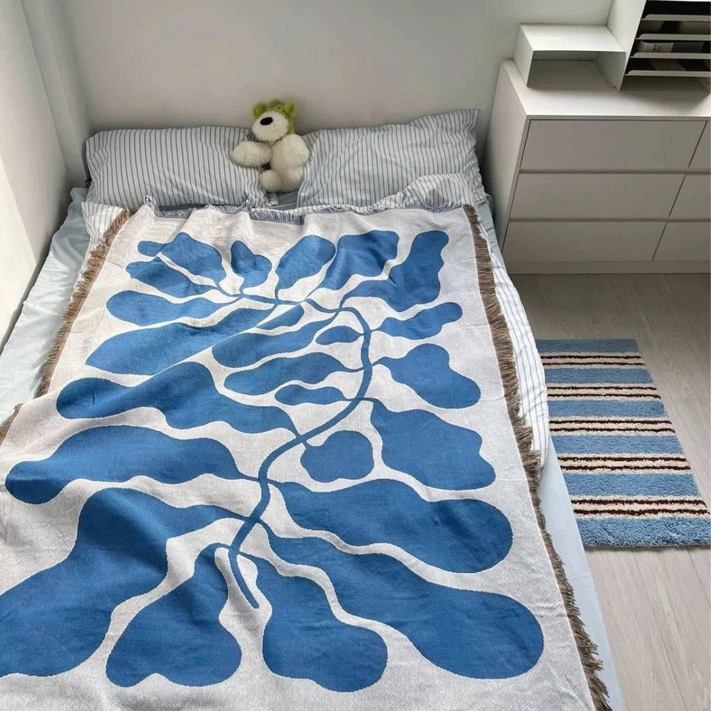 England Blue Blankets for Sofa Jacquard Cat Blanket Knitted Throw Sofa Blanket Bedspread Sofa Cover Tapestry Dropshipping