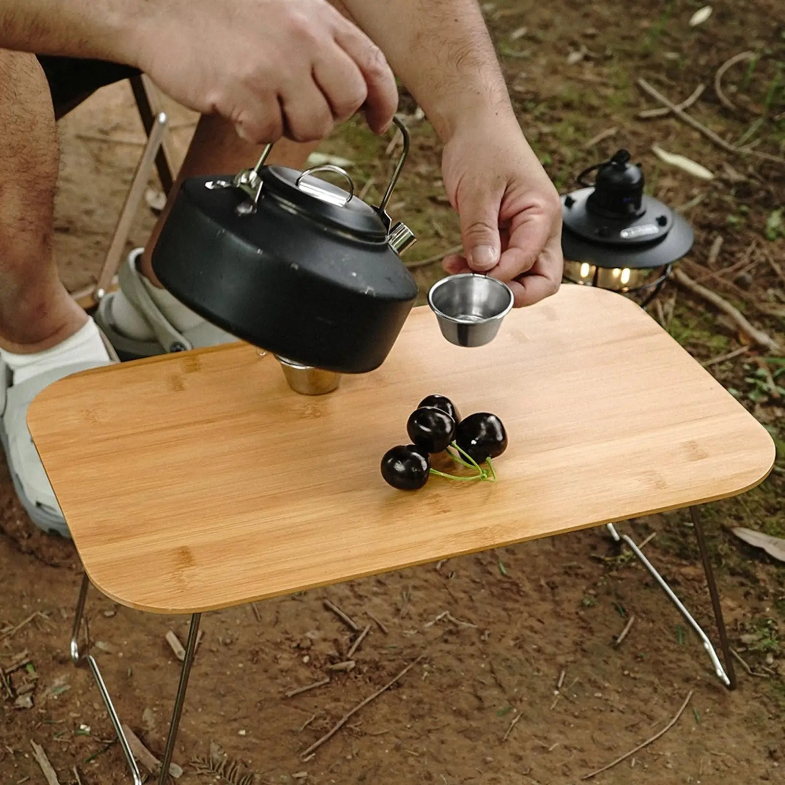 Folding picnic Table  camping picnic bamboo and wood table car mounted single table For Car Travel Outside Camping
