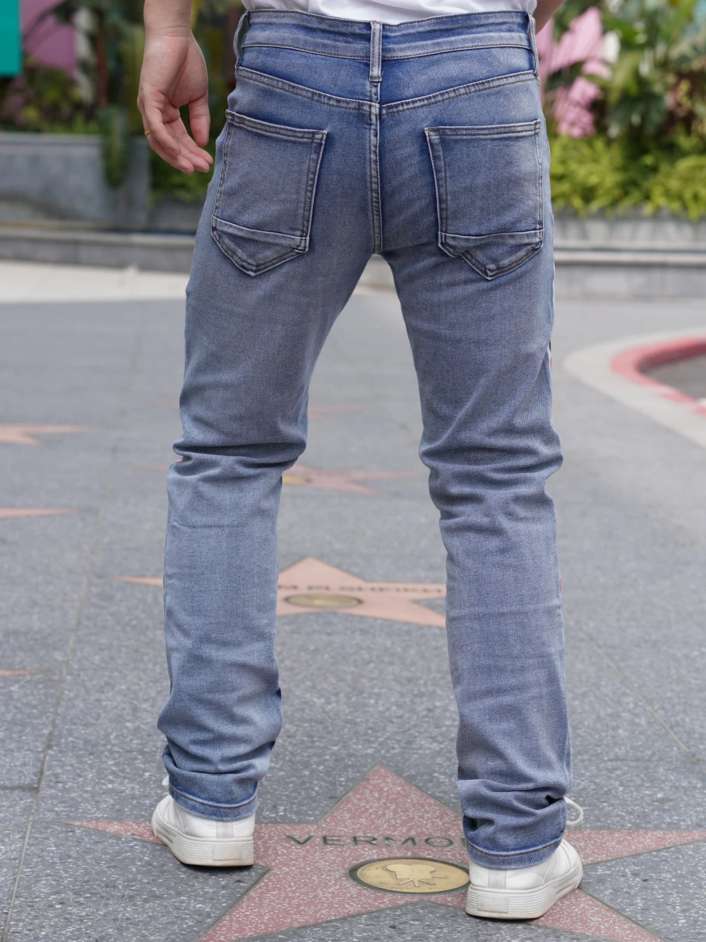 Men's Jeans With Fashionable Devil Print  High Waisted and Wide Leg Style  Enjoy Promotional Discount With Free Shipping