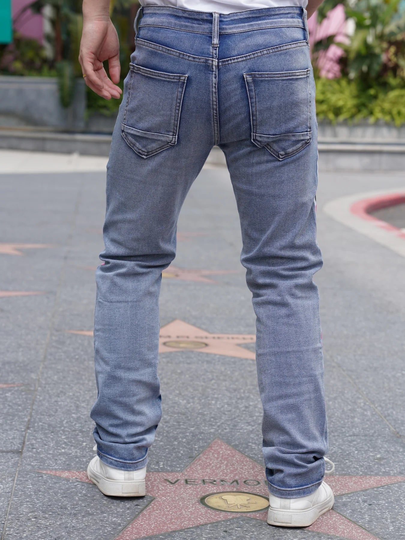 Men's Jeans With Fashionable Devil Print  High Waisted and Wide Leg Style  Enjoy Promotional Discount With Free Shipping