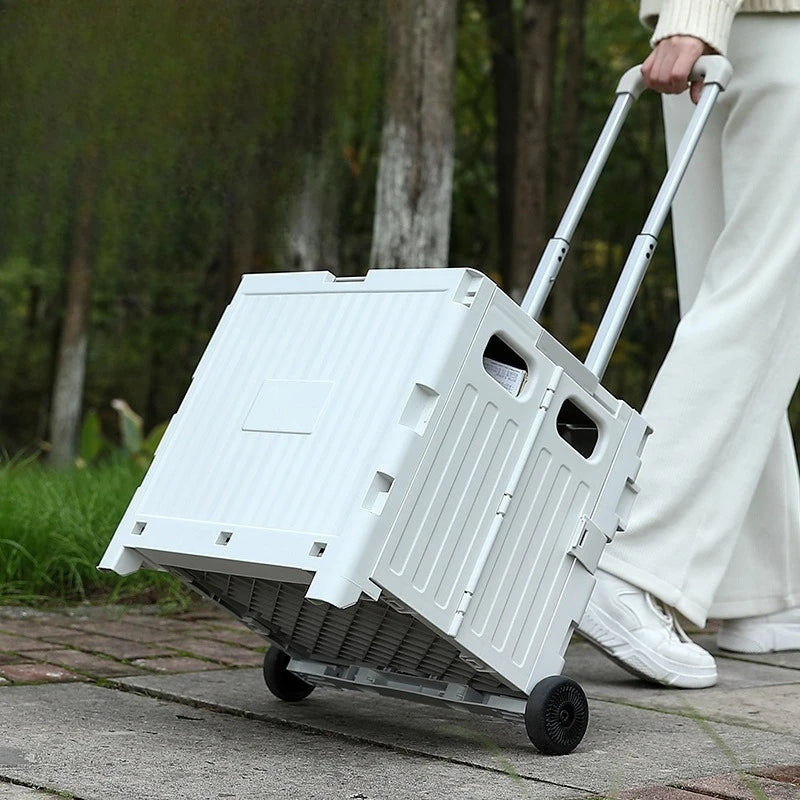 Multi functional camping vehicle, large capacity, portable, foldable, adjustable handle, outdoor picnic folding vehicle