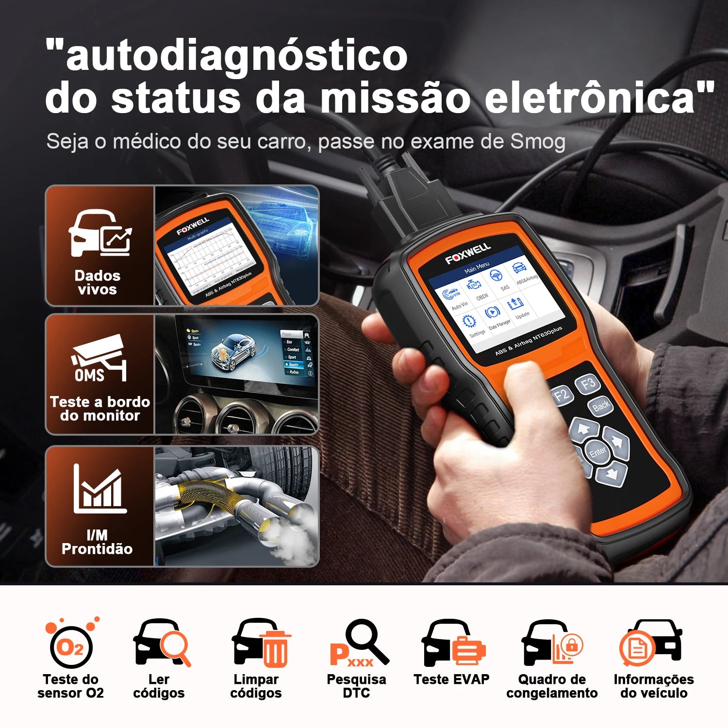 FOXWELL NT630 Plus OBD2 Automotive Scanner Engine ABS SRS EPB OIL SAS Calibration Code Reader ODB OBD2 Auto Car Diagnostic Tool