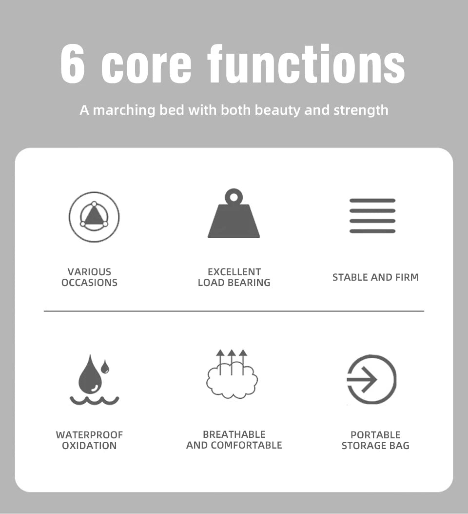 Camping Cot Folding Camping Bed Portable Outdoor Bed Comfortable Sleeping Cots for Adults & Kids Camping, Travel, RV