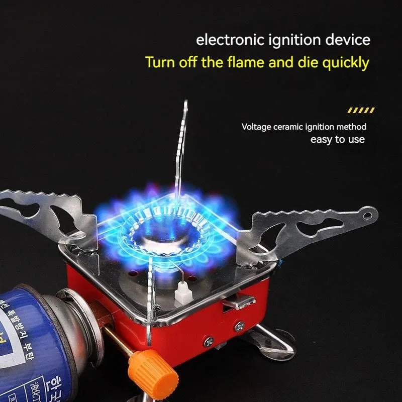 Ao ar livre mini quadrado portátil dobrável fogão a gás ultra-leve acampamento cassete fogão viagem caminhadas equipamentos