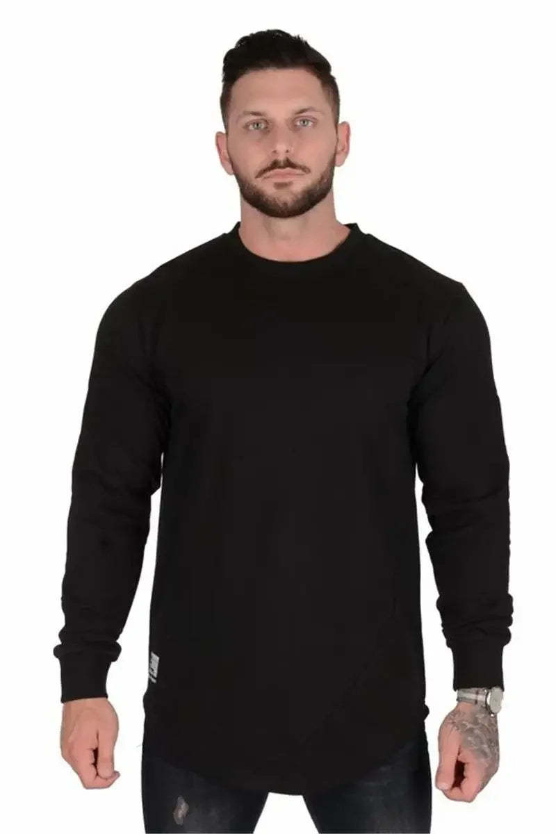 Tops Slim Fit Gym Tight T Shirts for Men Smooth Male Clothes Aesthetic Running Fashion Trends 2025 Casual Long Sleeve Bulk Emo A