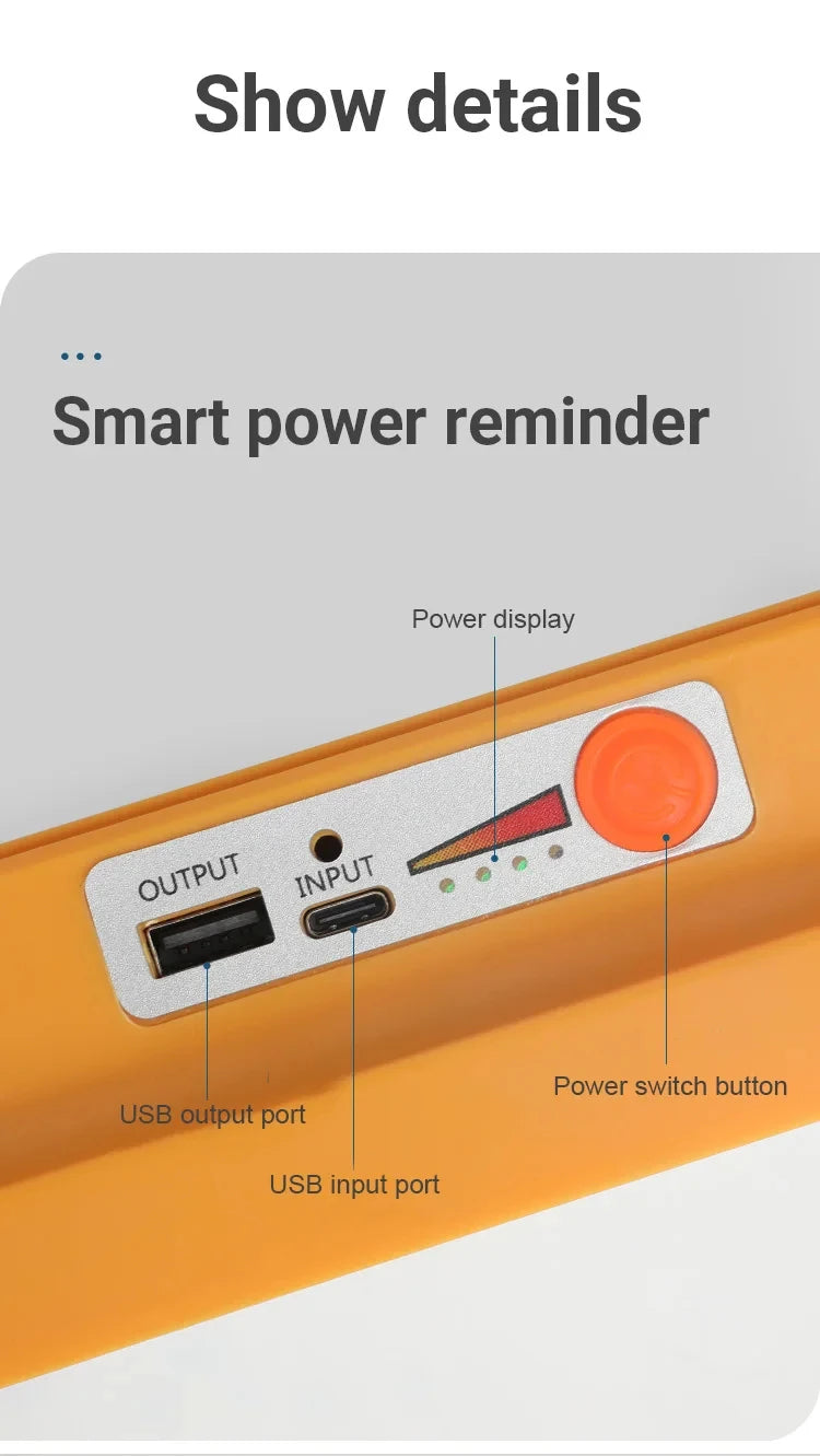 Portable Solar Lantern LED Tent Light Rechargeable Lantern Emergency Night Market Light Outdoor Camping Bulb Lamp