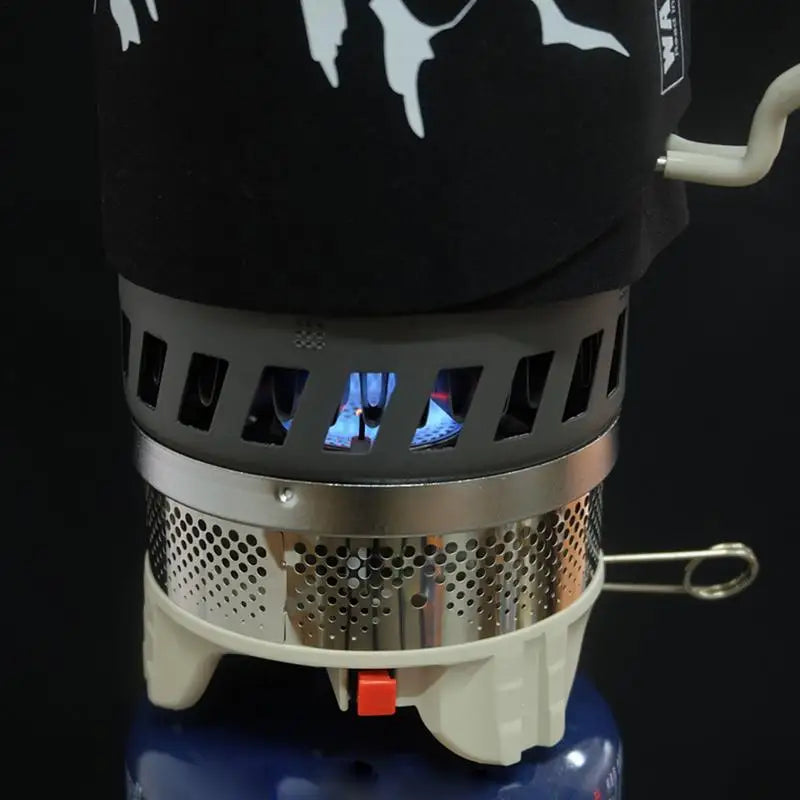 Camping Stove Outdoor Hiking Cooking System With Stove Heat Exchanger Pot Bowl Portable Gas Burner Hiking Stove Picnic Cookware