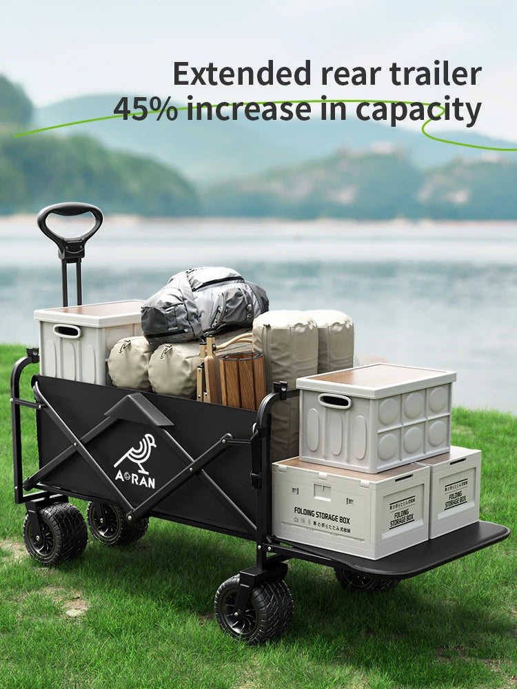 Extended camper, foldable rear-open camper, picnic cart, large-capacity grocery cart, shopping cart