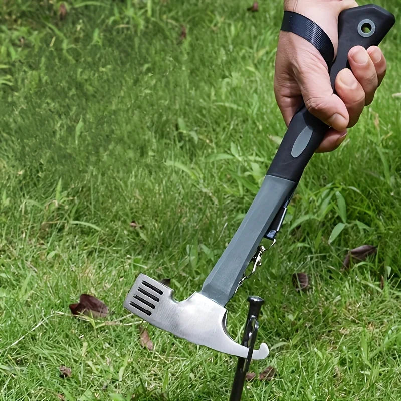 Camping Hammer: Heavy-Duty Multifunctional Steel Hammer with Tent Stake Remover & Holding Strap!Outdoor Camping