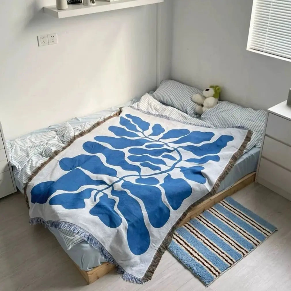 England Blue Blankets for Sofa Jacquard Cat Blanket Knitted Throw Sofa Blanket Bedspread Sofa Cover Tapestry Dropshipping