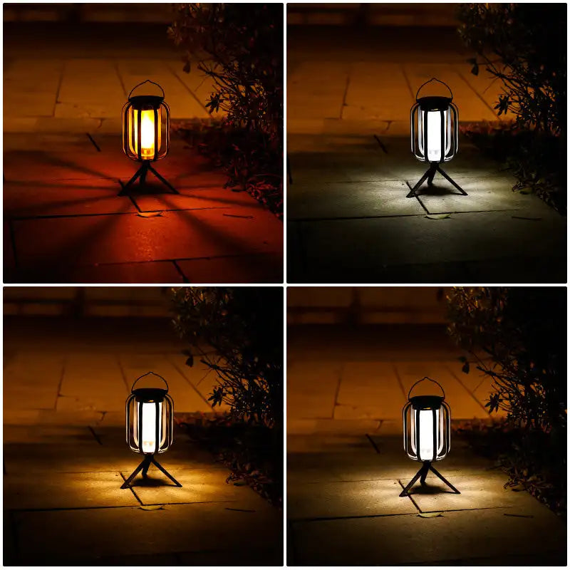 Solar Lantern Outdoor Light with 4 Modes - USB Recharge Backup, Powerbank Function, Collapsible & Lightweight for Camping ️