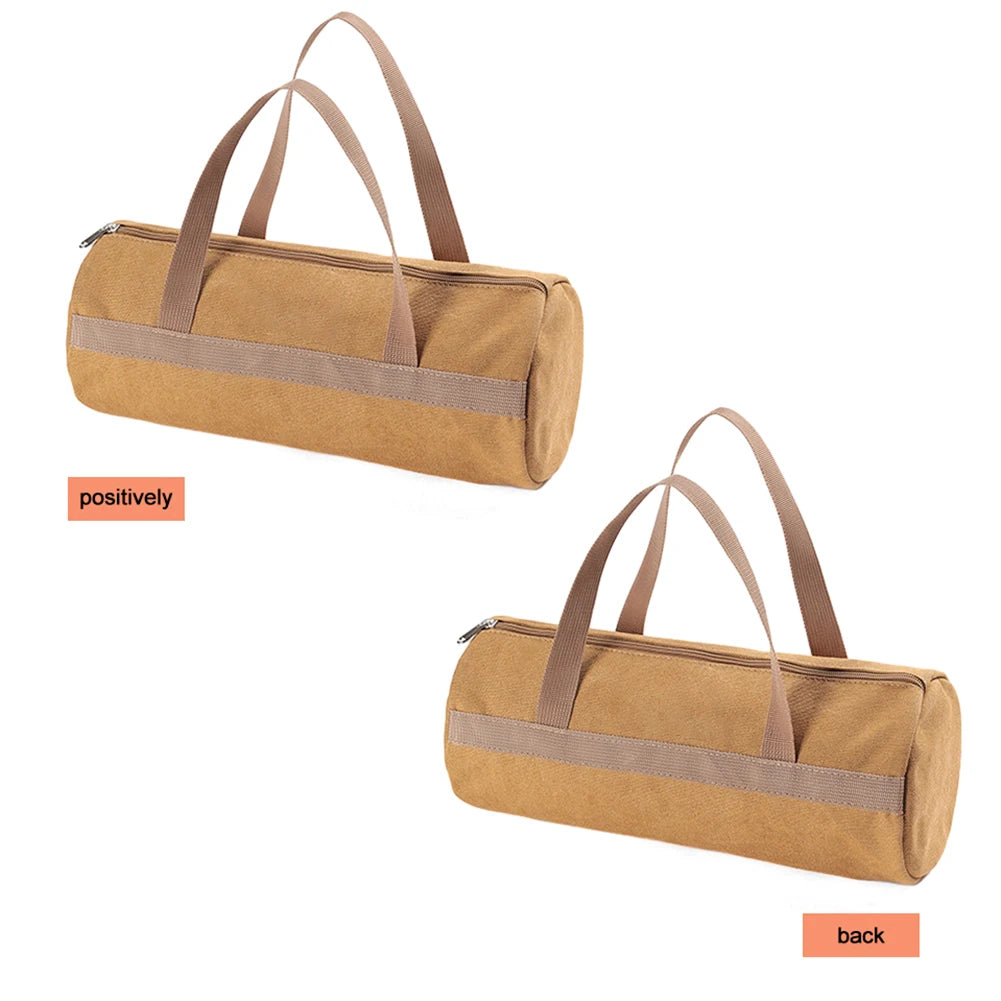 Camping Tools Storage Bag Large Capacity Cylinder Tent Stake Bag Lightweight Tent Peg Ground Nail Holder Bag for Outdoor Camping